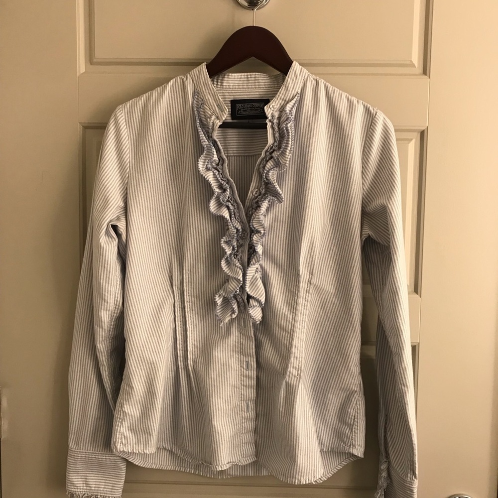 Women's Striped Button Down Shirt - Picture 5 of 8